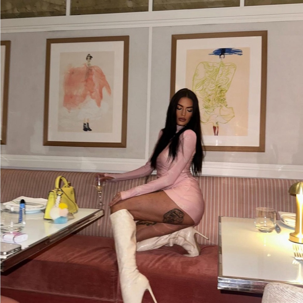 new pink versace dress
